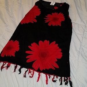 Girls red and black sleeveless dress
